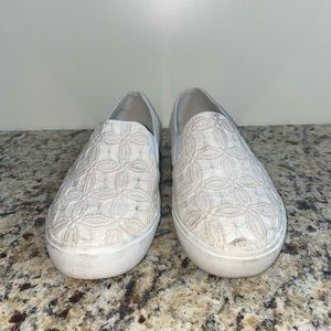 JCREW white slip ons